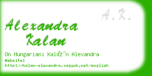 alexandra kalan business card